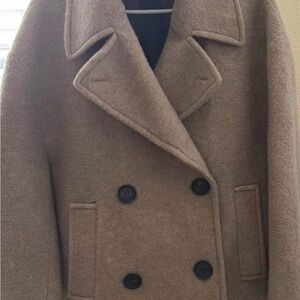 Zara Women's Tan Double-Breasted  Coat